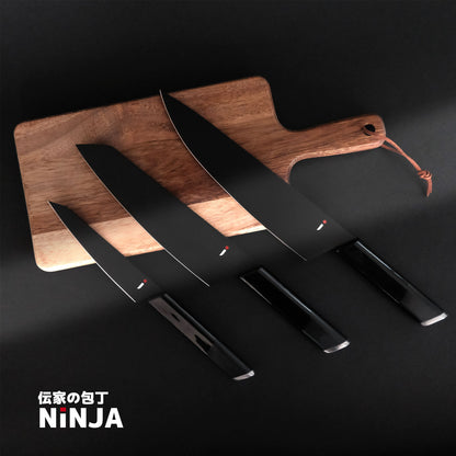 NINJA 包丁｜三徳・牛刀・ペティから選べる｜関の職人が仕立てた黒の逸品
