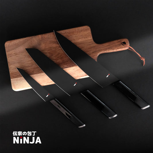 NINJA 包丁｜三徳・牛刀・ペティから選べる｜関の職人が仕立てた黒の逸品